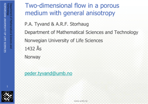 Two-dimensional flow in a porous medium with general anisotropy