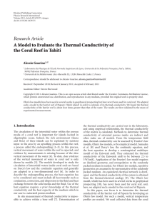 A model to evaluate the thermal conductivity of the coral reef in