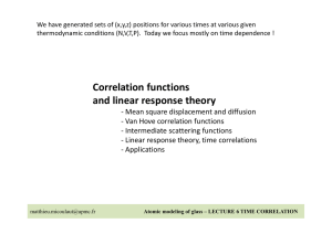 Correlation functions and linear response theory