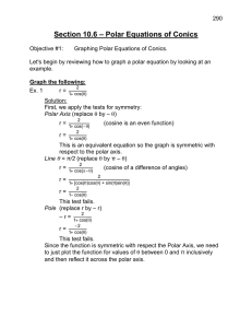 Section 10.6 – Polar Equations of Conics