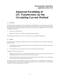 Advanced Paralleling of LTC Transformers by the Circulating