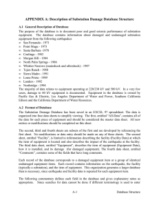 Appendix A - Description of Substation Damage Database Structure