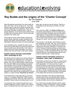 Ray Budde and the Origins of the `Charter Concept`
