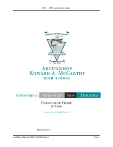 CURRICULUM GUIDE - Archbishop Edward A. McCarthy High School
