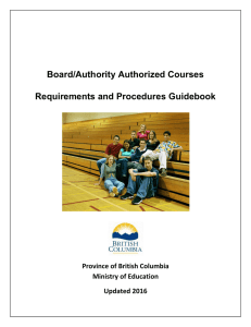 Board/Authority Authorized Courses Requirements and Procedures