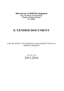 e-tender document - Madhya Pradesh Skill Development Mission