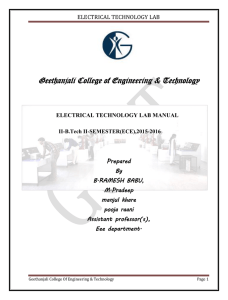 electrical technology lab - Geethanjali Group of Institutions