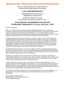 CALL FOR PROPOSALS ELECTRONIC SUBMISSION
