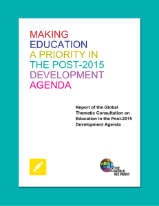making education a priority in the post-2015 development