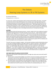 The Debate Hearing Loop Systems vs. IR or FM Systems