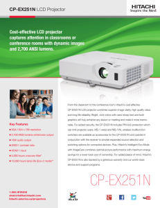 CP-EX251N - Hitachi America, Ltd.