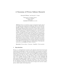 A Taxonomy of Privacy Salience Research
