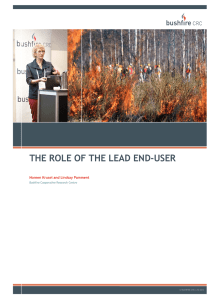 THE ROLE OF THE LEAD END-USER