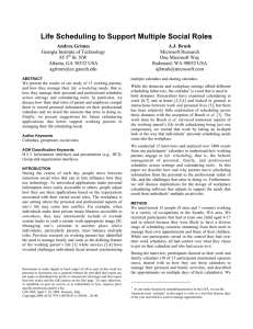 Life Scheduling to Support Multiple Social Roles