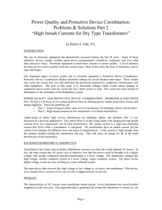 High Inrush Currents For Dry Type Transformers