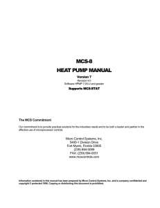 MCS-8 Geothermal Heat Pump Manual 4.0