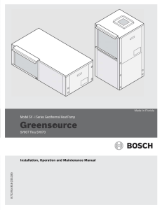 Model SV - i Series Geothermal Heat Pump SV007 Thru SV070