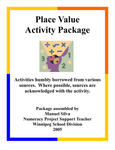 Place Value Activity Package