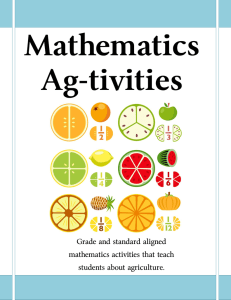 Mathematics Ag-tivities - Agriculture in the Classroom