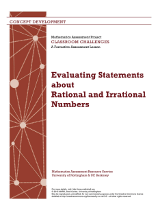 Evaluating Statements about Rational and Irrational Numbers