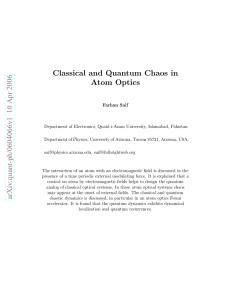 Classical and Quantum Chaos in Atom Optics