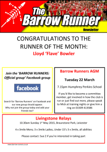 congratulations to the runner of the month