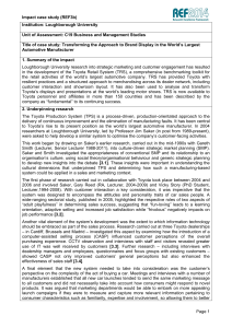 Impact case study (REF3b) Page 1 Institution: Loughborough