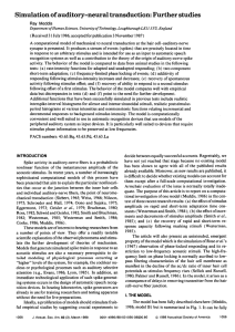 Simulation of Auditory-neural Transduction: Further Studies