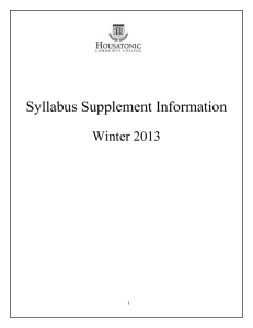 Syllabus Supplement Information