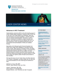 Advances in HCC Treatment - Massachusetts General Hospital