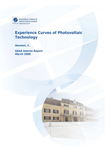 Experience Curves of Photovoltaic Technology