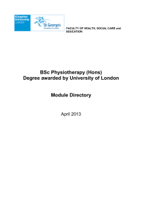 BSc Physiotherapy - Faculty of Health, Social Care and Education