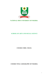 Geography of Nigeria - National Open University of Nigeria