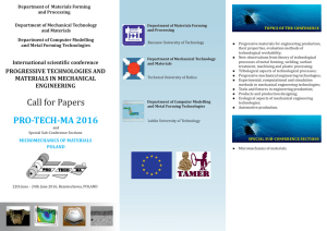 PRO-TECH-MA 2016 Call for Papers