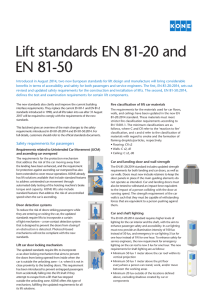 Lift standards EN 81-20 and EN 81-50