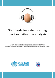 Standards for safe listening devices : situation analysis