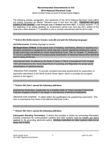 Approval of 2014 NEC Ammendments