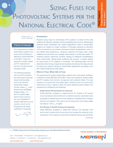 sizing fuses for photovoltaic systems per the national electrical code