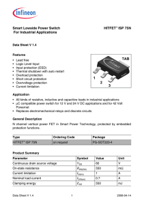 ISP75N Industry Green Datasheet (non Automotive) Rev. 1.4