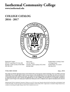 Get the course catalog - Isothermal Community College
