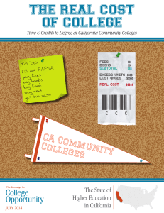 California Community Colleges - What is the real cost of college in