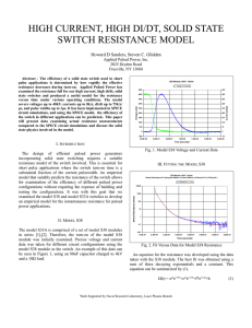 high current, high di/dt, solid state switch resistance model