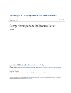 George Washington and the Executive Power