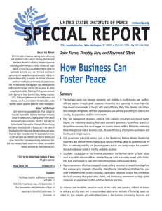 How Business Can Foster Peace - United States Institute of Peace