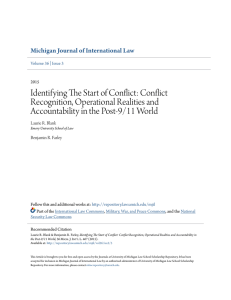 Identifying The Start of Conflict - University of Michigan Law School