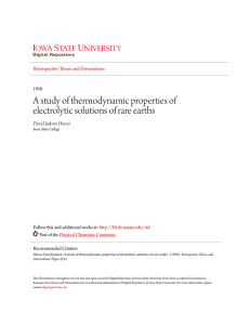 A study of thermodynamic properties of electrolytic solutions of rare