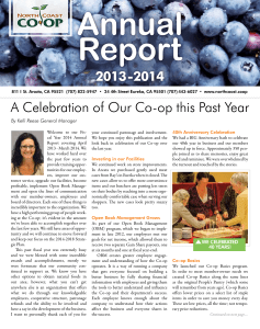 Annual Report FY 2014 - North Coast Co-op