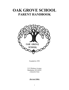 Oak Grove School Parent Handbook