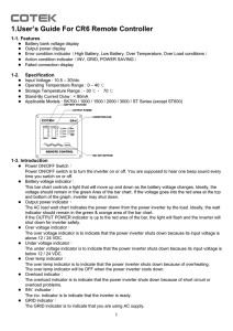 1.User`s Guide For CR6 Remote Controller