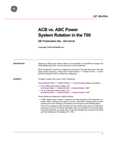 ACB vs. ABC Power System Rotation in the T60